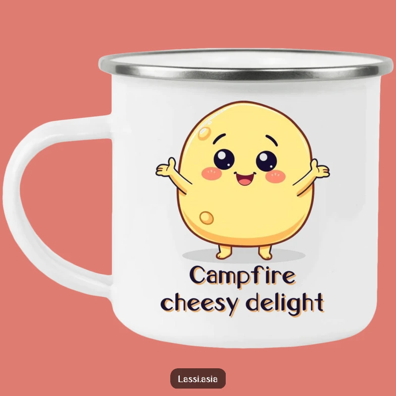 Funny Cheese Puff Camping Mug - Wildly Gesturing Snack for Outdoor Fun