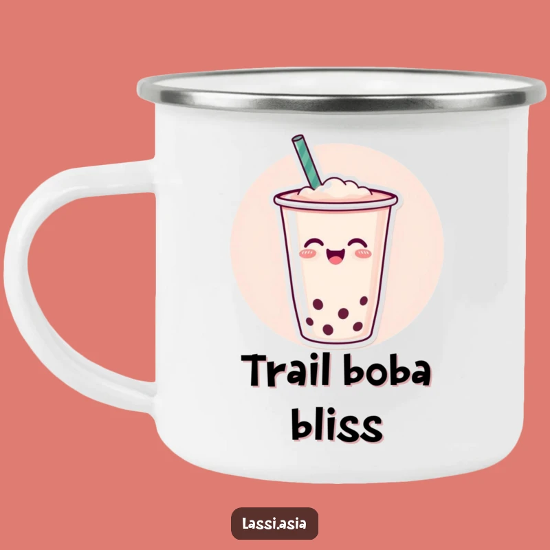 Funny Boba Tea Camping Mug - Joyful Wiggle for Outdoor Tea Time Fun