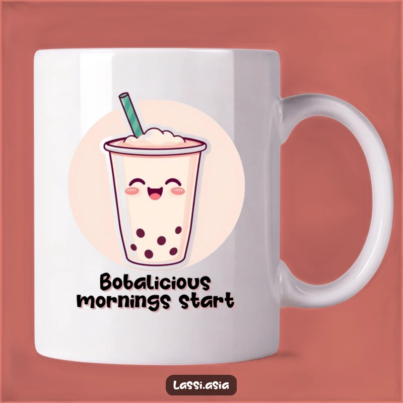 Funny Boba Tea Mug - Joyful Wiggling Character for a Tea Lover's Gift