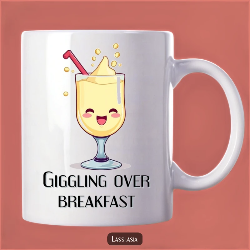 Funny Lassi Goblet Mug: Giggling Drink Character, Perfect Funny Gift Mug