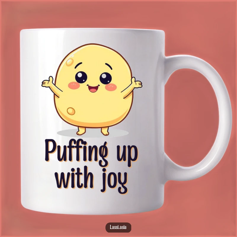 Funny Cheese Puff Mug - Wildly Gesturing Character for a Hilarious Gift