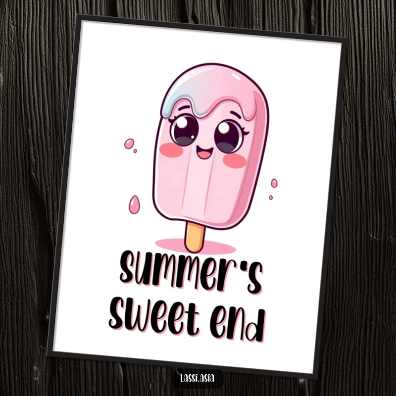 Funny melting popsicle character with wide eyes wobbling humorously as digital art, capturing a funny moment.