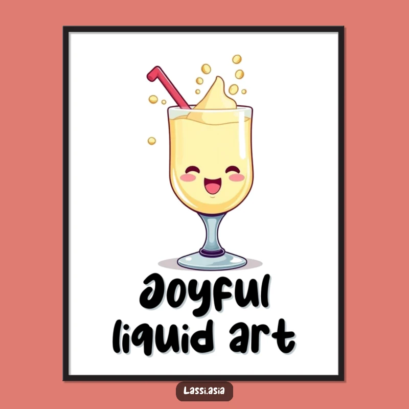 Funny Lassi Goblet Poster: Giggling Drink Art, Excellent Funny Gift Poster
