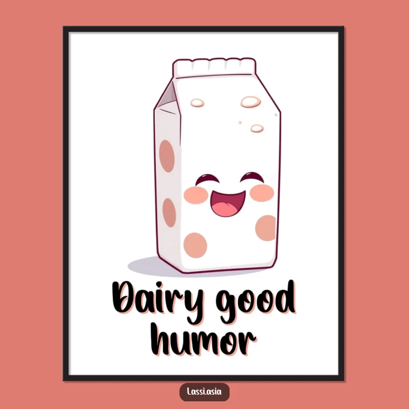 Funny Milk Carton Poster: Laughing Joke Art, Excellent Funny Gift Poster