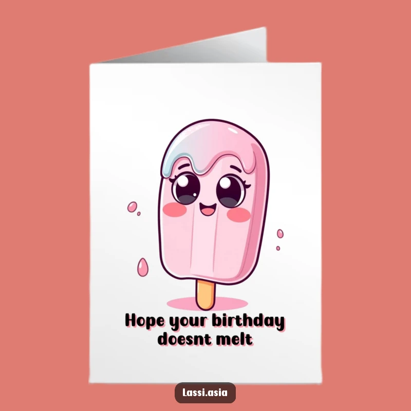 Free Printable Funny Birthday Card: Wobbling Melting Popsicle, Hilarious & Downloadable Gift