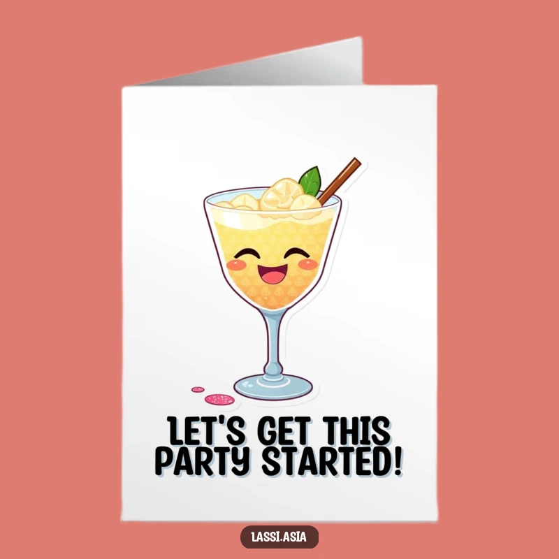 Free Printable Birthday Card: Laughing Cocktail, Glitter Spill, Fun Celebration